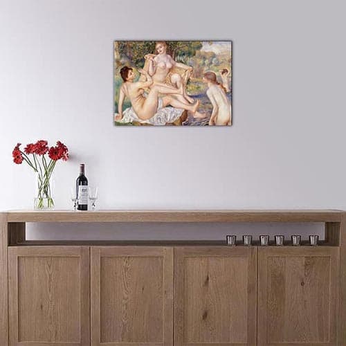 Quadro celebre di donne Le bagnanti di Renoir riproduzione su tela